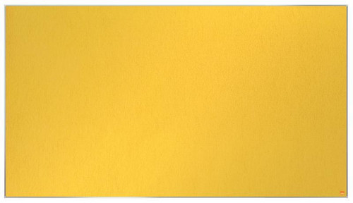 Nobo ImpPro Felt Board YW, yellow felt notice board in a large 1550x870mm size for office or school use.