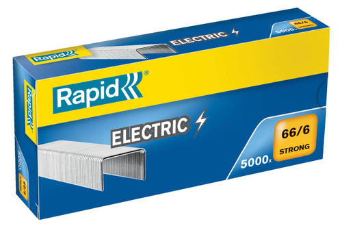 Rapid Staples 66/6mm (PK5000), box of strong electric staples designed for fastening and upholstery.