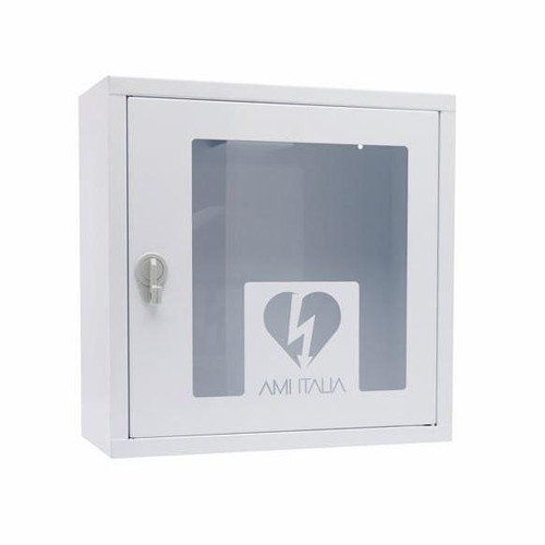 CW Office Smarty Saver Lockable Cabinet no Alarm, white metal cabinet with glass door and key lock for secure storage.