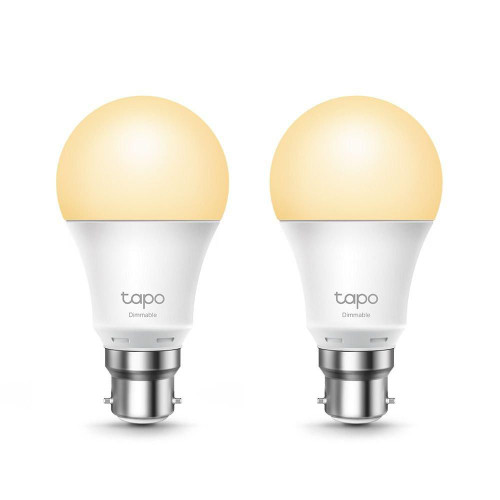 CW Office Tapo Smart WiFi Dimmable Lightbulb, two energy-efficient LED bulbs with adjustable brightness and WiFi connectivity for smart home automation.