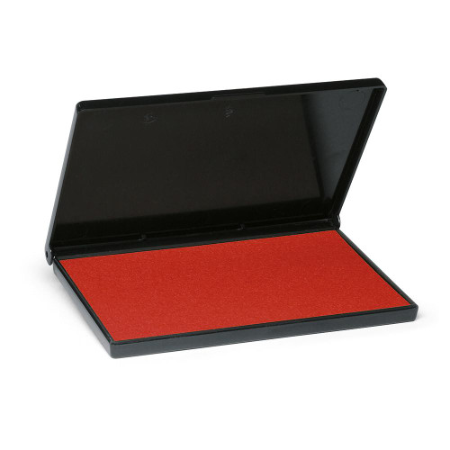 CW Office Trodat Stamp Pad 158 x 90 mm Rd, red ink stamp pad inside an open black plastic case.