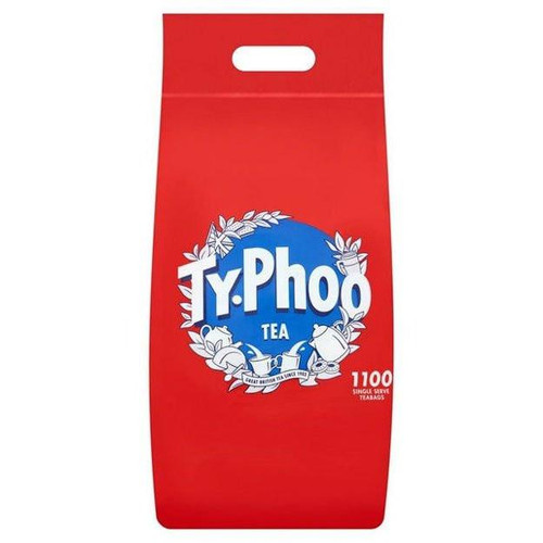 CW Office Typhoo One Cup Tea PK1100, red tea bag package with Typhoo logo and tea imagery.