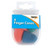 CW Office ValueX Finger Cones Astd Col & Sizes PK4, set of four colorful finger cones for sports training in a clear plastic container.