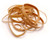 CW Office ValueX No 19 Rubber Bands 454g Bag, pile of beige rubber bands on a white background.