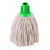 CW Office ValueX PY Socket Mop Head Green PK10, green mop head with socket attachment for cleaning mops.
