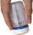 CW Office Laurel Phemix Envelope Moistener 60L, hand pressing down on the small, cylindrical envelope moistener device with a blue and white base.