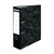 CW Office ValueX LAF A4 POB Cloud BX10, office lever arch file with a black marble pattern cover and white label area for organization.