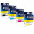 Cartridge World Compatible HP 712 4 Colour Ink Multipack, four ink cartridges for color printing including black, cyan, magenta, and yellow.