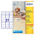 CW Office Avery Multipurpose Mini Removable Label 63.5x29.6mm, a sheet of 27 white labels, with an example of a label reading 'PLAN' being peeled off. The packaging highlights removable, no-residue adhesive, ideal for temporary labelling, compatible with all printers, and includes 675 labels in total.