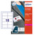CW Office Avery Self-Adhesive Name Badge 80x50mm White, image shows a person wearing the badge on their blazer and the badge design with a floral logo and visitor label.