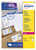 Product CW Office Avery Laser Parcel Label 99x67.7mm 8 Per A4 Sheet White (Pack 800 Labels) L7165-100, colorful packaging with labels on paper and packaging boxes, emphasizing high-quality parcel labels for professional shipping.