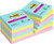 Post-it Super Sticky Notes Cosmic Colour Collection, colorful sticky note pads in pink, blue, and yellow with 90 sheets per pad, 8 packs plus 4 free, 76 mm x 76 mm size, for organizing and reminders.