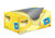 Post-it Notes 38 mm x 51 mm Canary Yellow (Pack 16 + 4 FREE), box of yellow sticky notes with a partially opened top showing the notes inside.