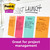 Post-it Post-It Super Sticky Notes 101x152mm Ruled 90 Sheets Cosmic Colours Pack 3, image showing colorful sticky notes on a whiteboard with handwritten notes and checkmarks, suitable for project management and organization.