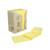 Post-it Recycled Notes 76 mm x 127 mm Canary Yellow Pack 16, image of a box containing yellow recycled sticky notes with three notes placed outside the box.