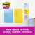 Post-it Notes Large Format Ruled 102x152mm 100 Sheets Yellow, yellow lined sticky notes with handwritten notes on a whiteboard, pack of 6.