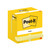Product CW Office Post-it® Notes Canary Yellow 76 mm x 127 mm 100 Sheets/Pad 12 Pads/Pack Cardboard Pack 100% PEFC SGSCH-PEFC-COC-110078, a pack of yellow Post-it notes with sticky backing and a stack of notes visible, designed for office use.
