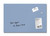 CW Office Wall Mounted Magnetic Glass Board 600x400x15mm - Matt Pastel Blue, image showing a rectangular pastel blue magnetic glass board with notes and magnets attached.