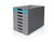 CW Office Durable IDEALBOX ECO 7 Drawer Box, Blue and Gray plastic storage drawers with ergonomic handles.