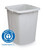 CW Office Durable DURABIN ECO 90L Bin Grey, a large rectangular grey plastic trash bin with a smooth surface and rounded edges.