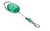 CW Office Durable STYLE Snap Hook Badge Reel Green, a durable green badge reel with a snap hook and retractable cord for ID cards.