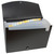 CW Office A4 50% Recycled 13 Pocket Expanding File, black expandable file with multiple labeled pockets for organizing documents.