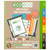 Eco Eco A5 Index File Dividers, set of 6 wide index dividers for punched pockets in recycled material with color-coded tabs, suitable for organizing documents.