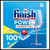 CW Office Finish Power Essential Lemon 100 Tabs, product packaging with lemon slices and a glass of water on a blue background.