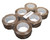 CW Office Pk 6 Buff BOPP Tape 48mm 150m 45mu TBP4815045, a pack of six rolls of beige BOPP adhesive tape used for packaging and sealing.