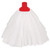 CW Office Socket Mop Head Big White T1D Standard PB Red, large white mop head with pleated design and red plastic socket for cleaning and floor maintenance.