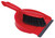 CW Office Dustpan and Brush Set Soft Bristle Red, a cleaning set featuring a red dustpan and matching brush with soft black bristles.