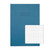 CW Office RHINO A4 Exercise Book 64 Page Light Blue S5, pack of 50, featuring a blue cover with lines for labeling and a separate grid paper sheet.