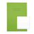 CW Office RHINO A4 Exercise Book 32 Page Light Green TB/F8, pack of 100, with white label for notes and lined pages for writing practice.