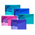 CW Office Polyfile Foolscap Electra Assorted - 5 Files, set of colorful foolscap file folders in pink, blue, purple, and green colors with secure press-stud closures for organizing documents.