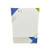CW Office Feint Ruled Casebound Notebook 192 Pages A5, white notebook with colorful corners and geometric design.