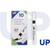 CW Office UP Drywipe Chisel Tip Marker Black, image of a black chisel tip dry wipe marker next to its packaging.