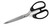 CW Office UP 8-inch Scissors with Black Handle, stainless steel blades and ergonomic black plastic handles for office or craft use.
