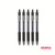 CW Office Zebra Z-Grip Retractable Ballpoint Pen Black Ink Box 12, five black pens lined up vertically with black rubber grips and retractable tips.