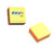 CW Office UP Repositionable Notes Cube 76x76mm Neon Assorted Colours, multicolored stack of sticky notes and product packaging showing the brand name.