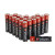Various Verbatim AA Battery Alkaline 20 Pack, image featuring a row of black and red AA batteries with Verbatim branding.