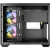 Various Antec CX600M Trio ARGB Mini Tower Gaming Case, side view showing black exterior, tempered glass panels, dual chamber design, pre-installed ARGB fans, and vertical cooling support.