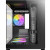 Various Antec CX60M ARGB Mini Tower Micro ATX Gaming Case, black with tempered glass panels and dual chamber design, featuring vertical cooling and colorful RGB lighting inside.