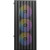 Various Antec AX27 RGB Elite Mid-Tower Gaming PC Case with Tempered Glass, Full Mesh Front Panel, 4 Pre-installed 120mm Fixed-RGB Fans, showcasing a sleek black design with colorful RGB lighting through the mesh front.
