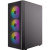 Various Antec AX27 RGB Elite Mid-Tower Gaming PC Case with Tempered Glass, Full Mesh Front Panel, 4 Pre-installed 120mm Fixed-RGB Fans, showcasing its modern design and RGB lighting features.