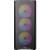 Various Antec VX310 ARGB Mid-Tower Gaming PC Case, black case with tempered glass side panel and four pre-installed 120mm ARGB fans with colorful lighting.