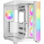 Various be-quiet! Light Base 600 LX, White, Midi-Tower ATX Case with Massive ARGB LED Strip, full windowed design showing spacious interior and colorful lighting.