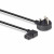 Various Lindy 30446 1m UK 3 Pin Plug To Right Angle IEC C13 Kettle Mains Extension Cable - Black, image showing the plugin and cable designed for electrical connections and power extension.