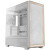 Various Antec FLUX Mid Tower PC Case - Tempered Glass, White/Wood, 5 PWM Fans, USB-C, E-ATX/ATX/mATX/ITX Compatibility, white with tempered glass side panel and wooden accents.