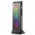 Various DeepCool GH-01 A-RGB Addressable RGB GPU Stand Bracket, vertical black GPU support with colorful RGB lighting display.