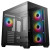 Various DeepCool CG530 4F Mid-Tower Case with Tempered Glass Panels, 4 Pre-Installed ARGB Fans, and Optimal Airflow Support, Black, showcasing a sleek black computer case with colorful illuminated fans and transparent side panel for easy component visibility.